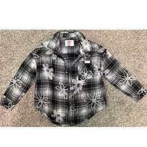 Justice Girl’s Printed Button Down Long Sleeve Shirt. Size 5/6.